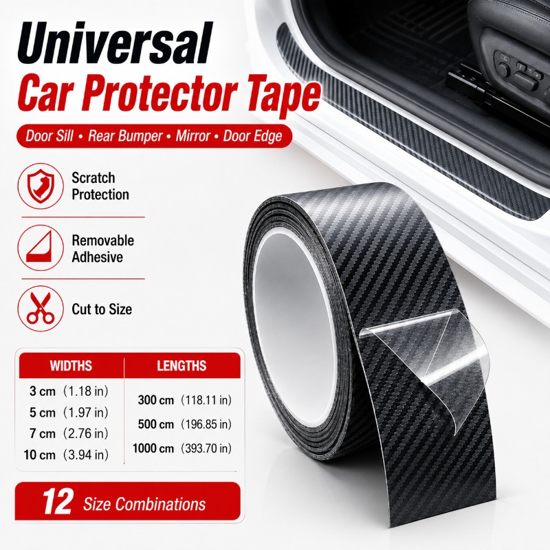 Car Door Edge Guard - 3D Karbon Fiber Desenli Kapı Eşiği
