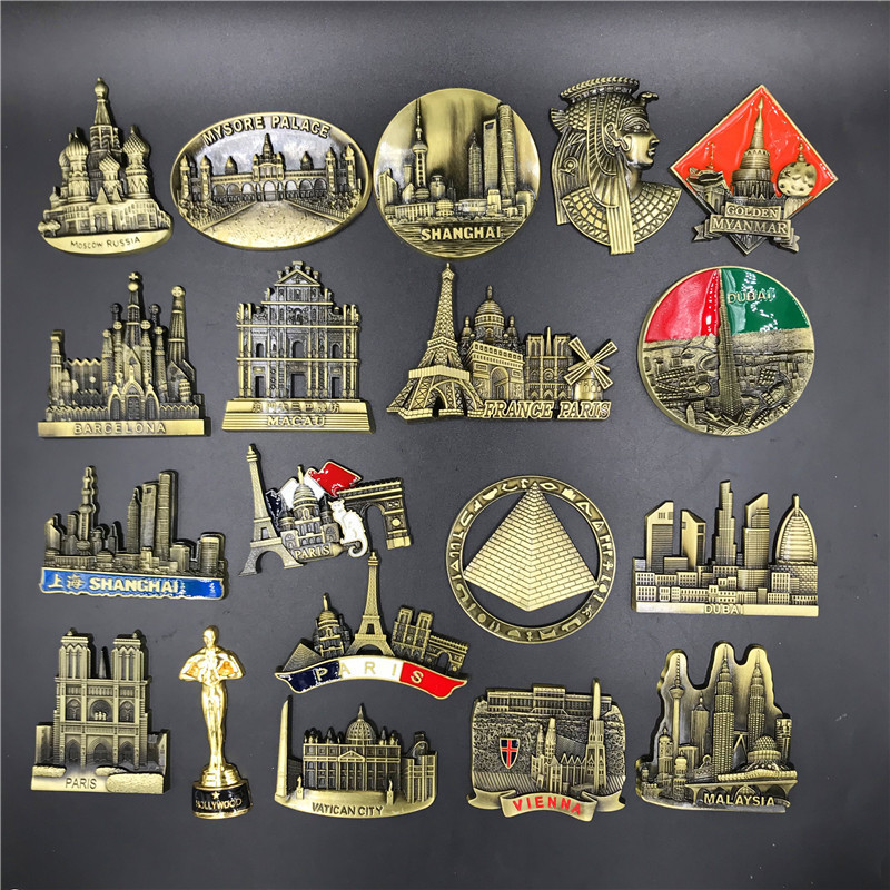 Car Accessories Dubai - Fransa Paris Metal 3D sevimli mıknatıs