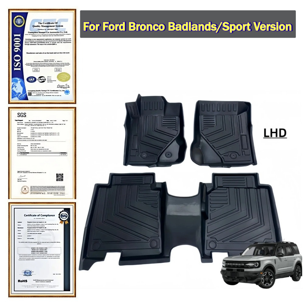 Car Floor Mat Rubber - Ford Bronco Badlands/Sport Versiyonu LHD 2021-2024