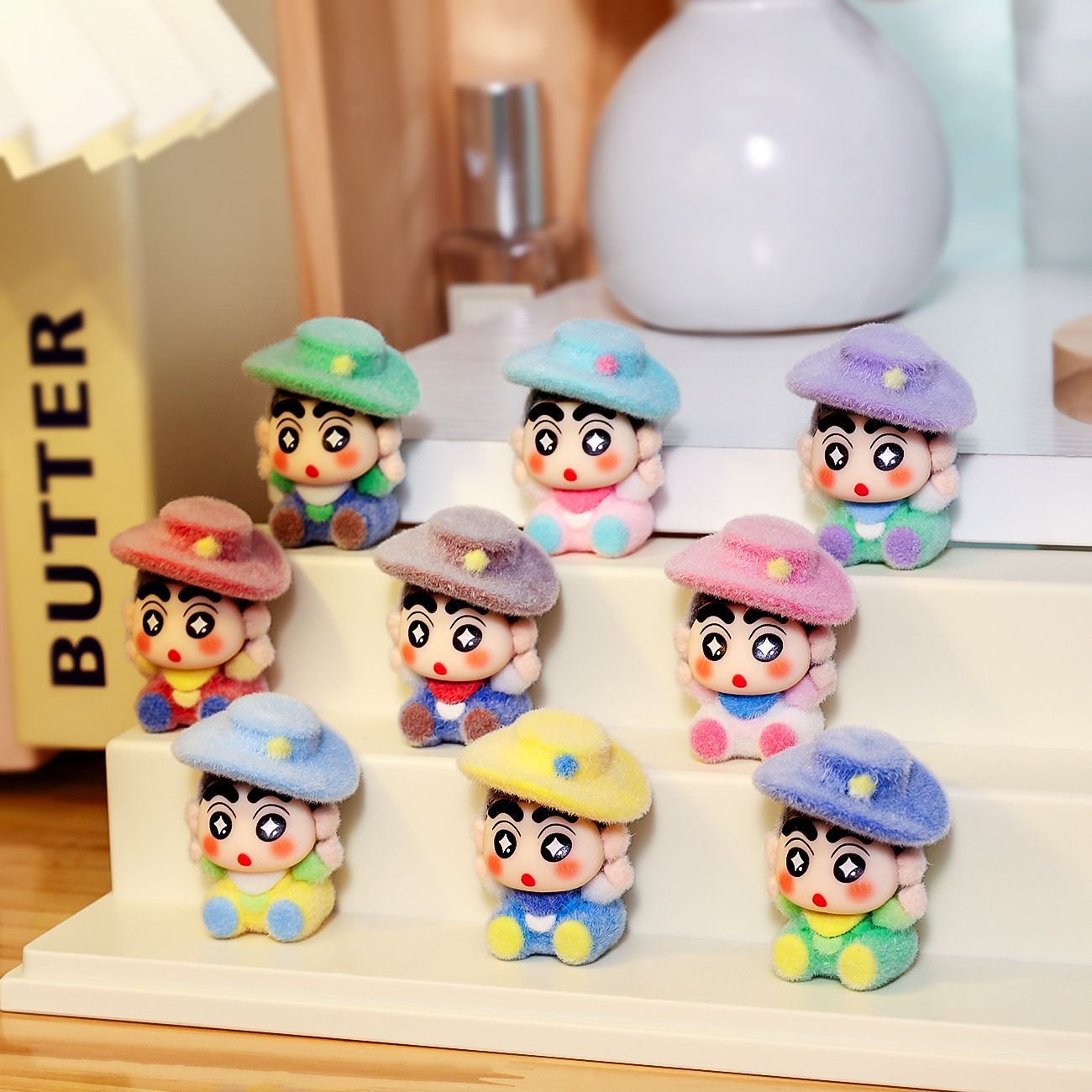 Car Accessories Etsy - Yeni Floklu Denim Shin Chan Serisi