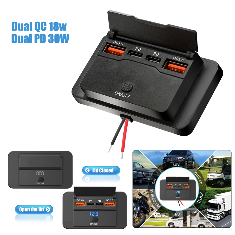 Car Accessories Thailand - 12V Rv Tip C Güç Anahtarlı