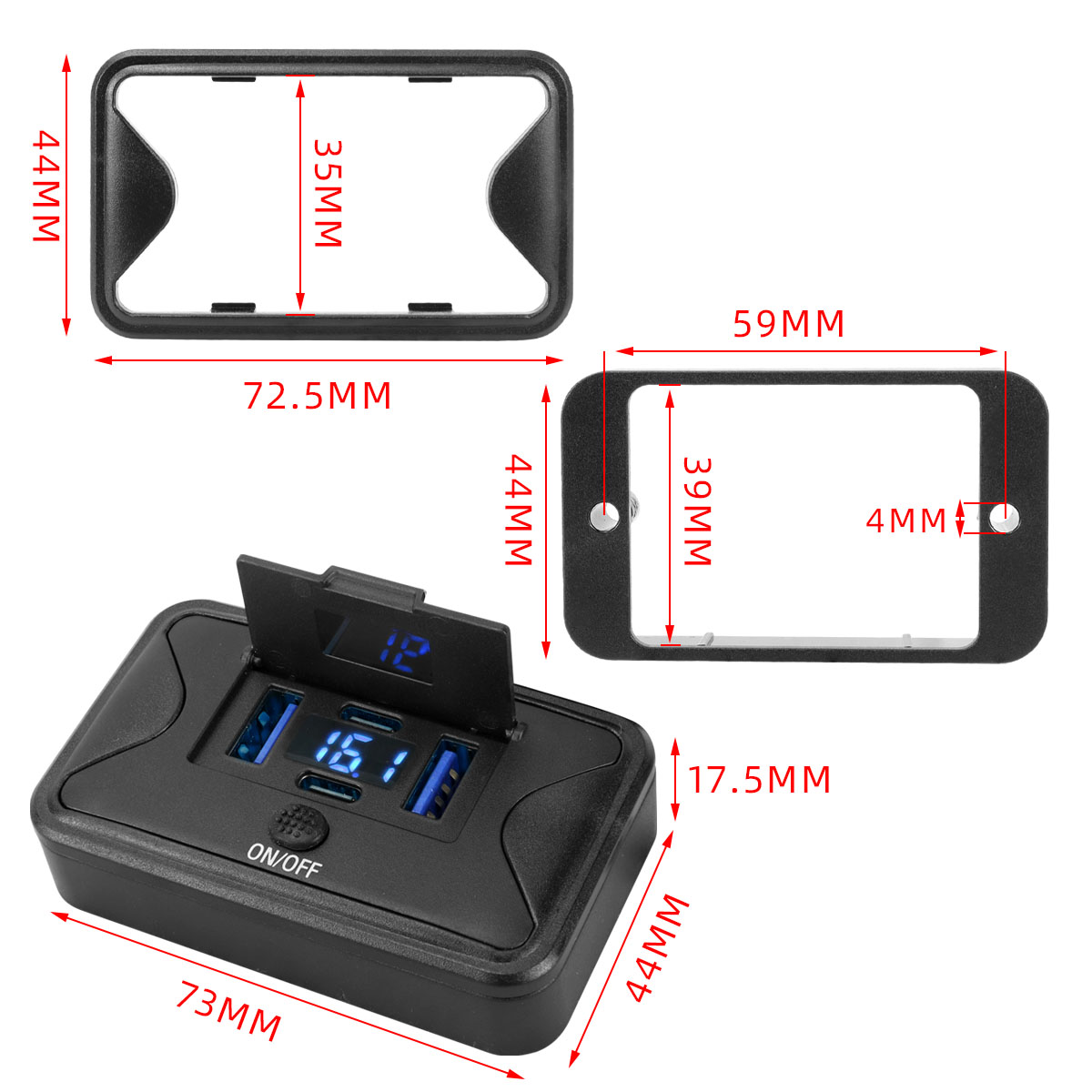 108W 4-Port 12V RV USB Paneli, - Car Accessories Thailand incelemesi ve fiyatı