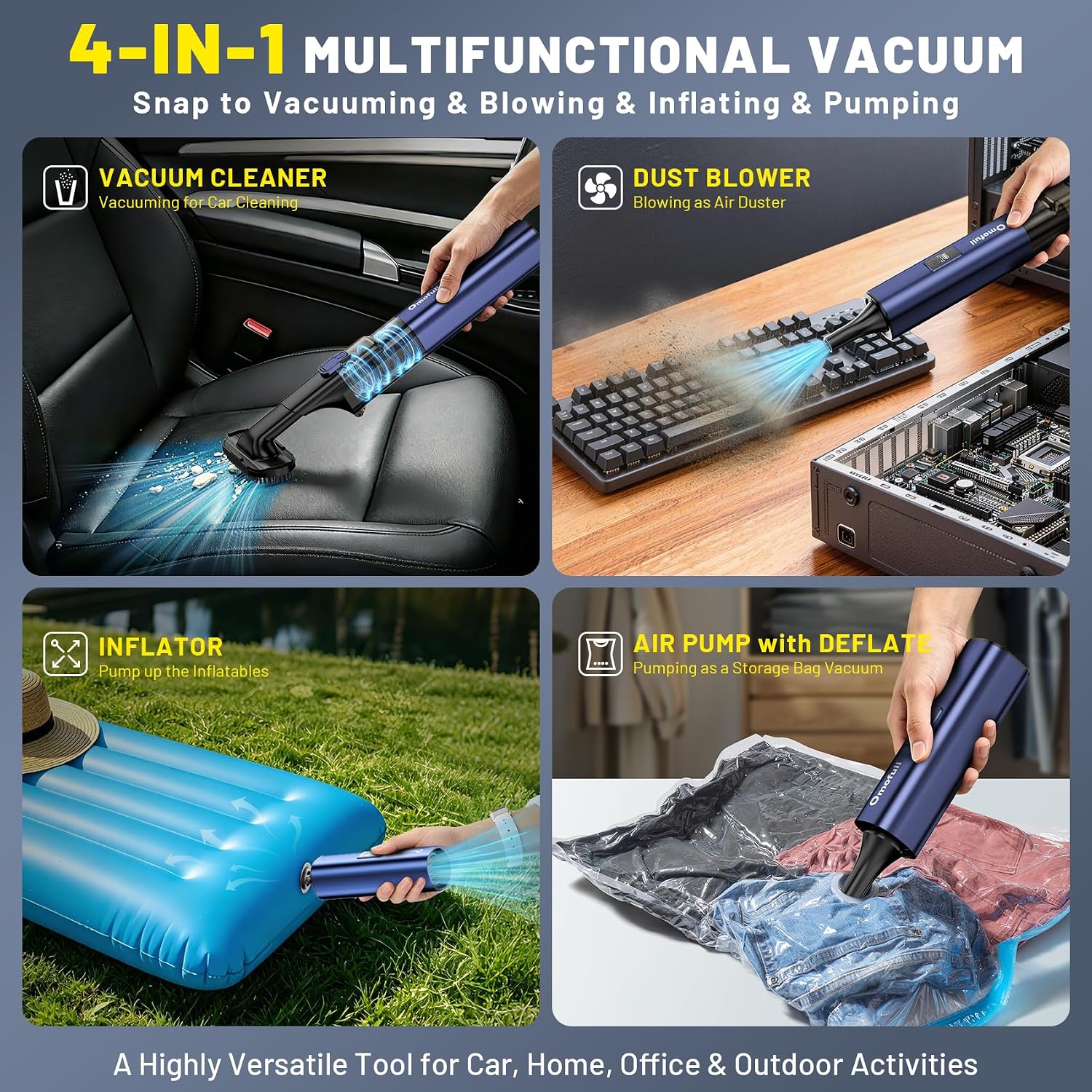19500Pa 4'ü 1 Arada Kablosuz E - Car Vacuum Cleaner incelemesi ve fiyatı