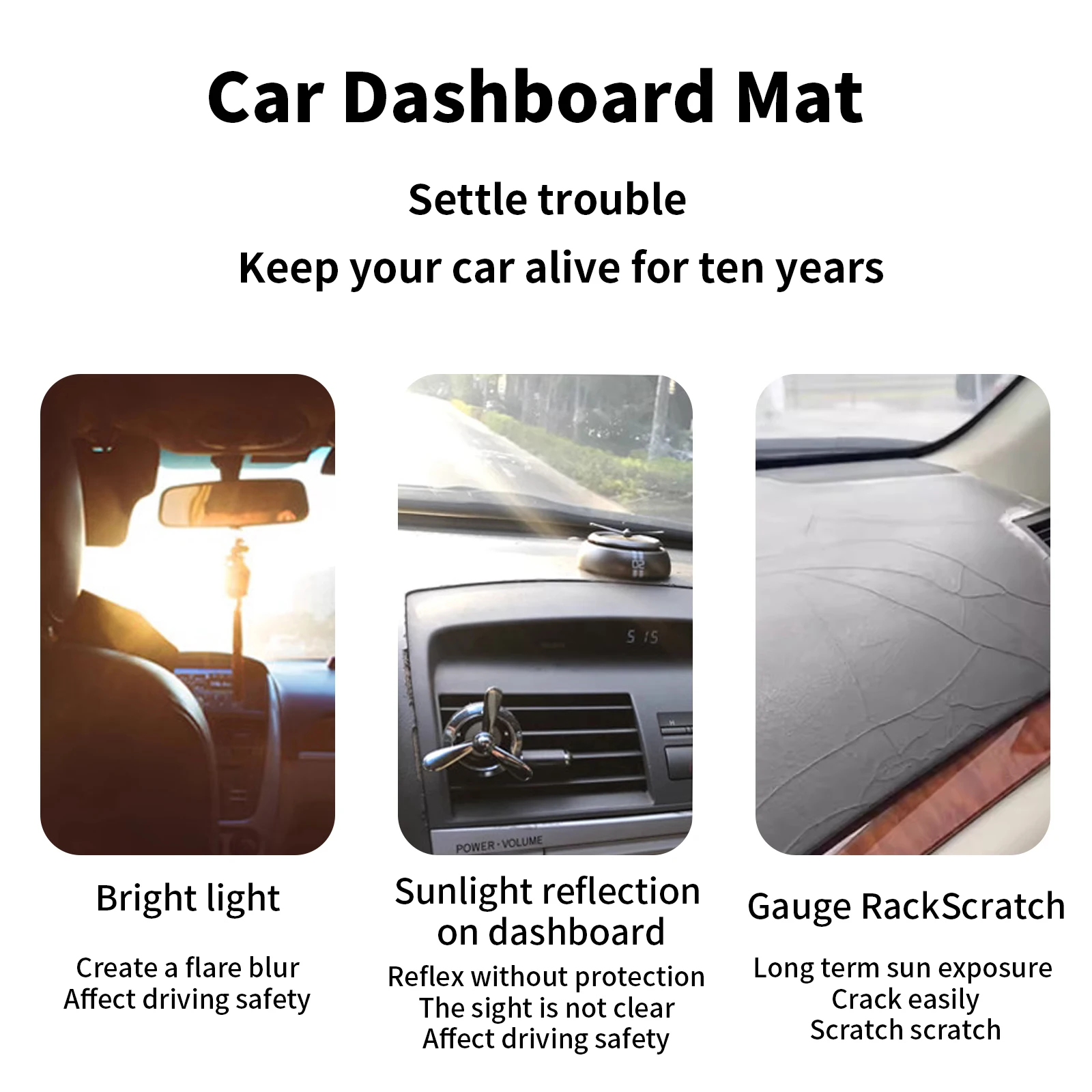 Toyota Camry 2007-2011 XV40 iç - Car Anti-Slip Dashboard Mat incelemesi ve fiyatı